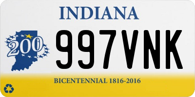 IN license plate 997VNK