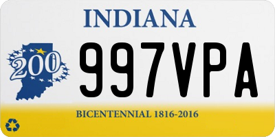 IN license plate 997VPA