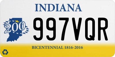 IN license plate 997VQR