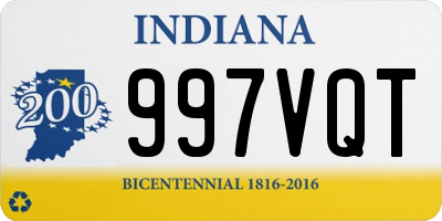 IN license plate 997VQT