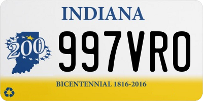 IN license plate 997VRO