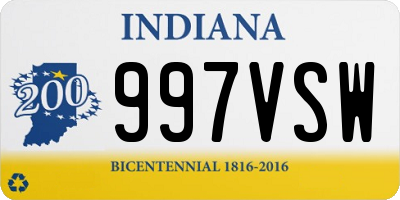 IN license plate 997VSW