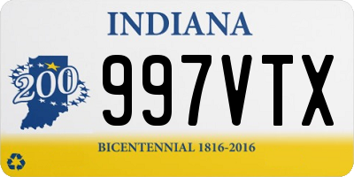 IN license plate 997VTX