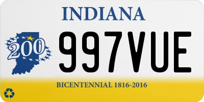 IN license plate 997VUE