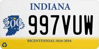 IN license plate 997VUW