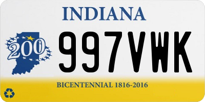 IN license plate 997VWK