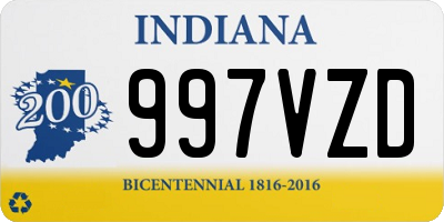 IN license plate 997VZD