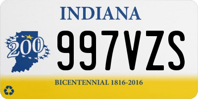 IN license plate 997VZS