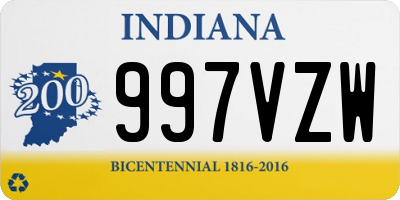 IN license plate 997VZW