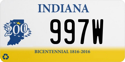 IN license plate 997W