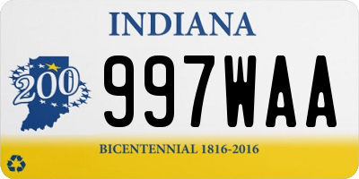 IN license plate 997WAA