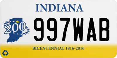 IN license plate 997WAB
