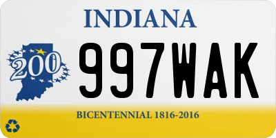 IN license plate 997WAK