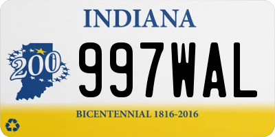 IN license plate 997WAL