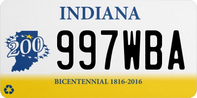 IN license plate 997WBA