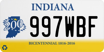 IN license plate 997WBF