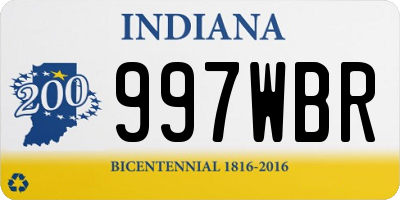 IN license plate 997WBR