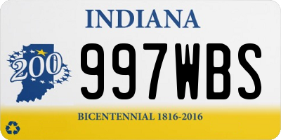 IN license plate 997WBS