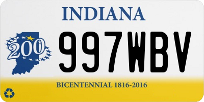 IN license plate 997WBV