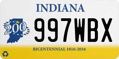 IN license plate 997WBX