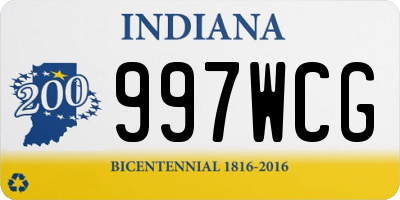 IN license plate 997WCG