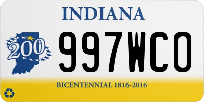 IN license plate 997WCO