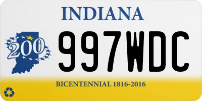 IN license plate 997WDC