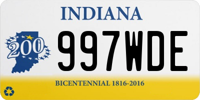 IN license plate 997WDE