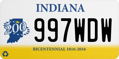 IN license plate 997WDW