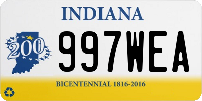 IN license plate 997WEA