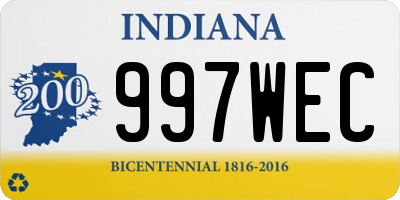 IN license plate 997WEC