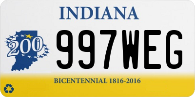 IN license plate 997WEG