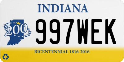 IN license plate 997WEK