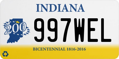 IN license plate 997WEL