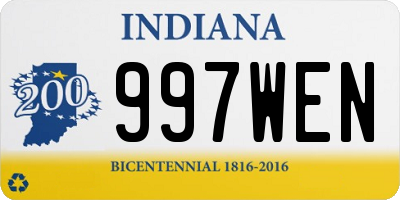 IN license plate 997WEN