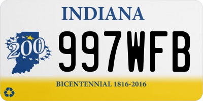 IN license plate 997WFB