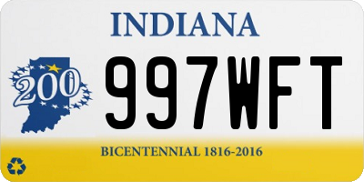 IN license plate 997WFT