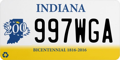 IN license plate 997WGA