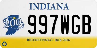 IN license plate 997WGB