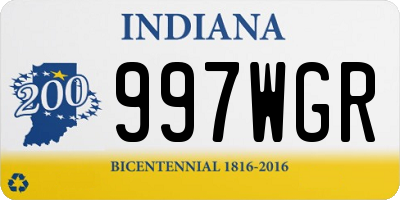 IN license plate 997WGR