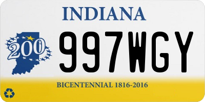IN license plate 997WGY