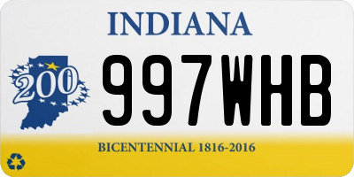 IN license plate 997WHB