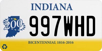 IN license plate 997WHD
