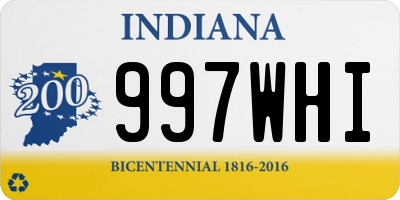 IN license plate 997WHI