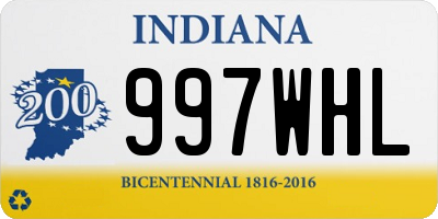 IN license plate 997WHL
