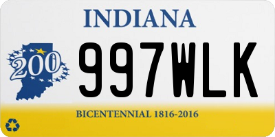 IN license plate 997WLK