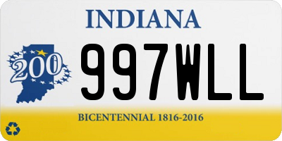 IN license plate 997WLL