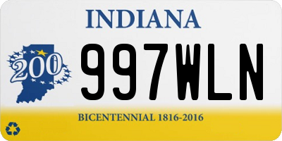 IN license plate 997WLN