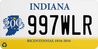 IN license plate 997WLR