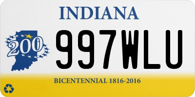 IN license plate 997WLU